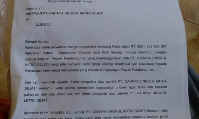Pembangunan Perumahan Permata Puri Sava Mendapat Surat Peringatan Dari Warga Kp. Pakel Jalan